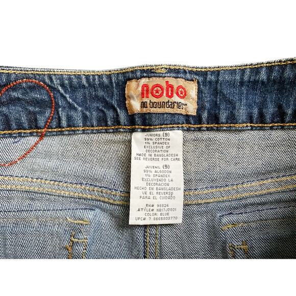 Vintage Y2K No Boundaries Snap Hem Low Rise Cropped Skinny Blue Jeans Size 9 - Picture 8 of 8